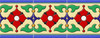 Mexican talavera floral relief border tile three piece set with raised floral medallion