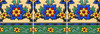 Mexican talavera floral relief border tile decorative trim three tile border set