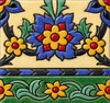 Mexican talavera floral relief border tile decorative trim
