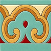 Mexican talavera scroll relief border tile decorative trim