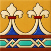 Talavera fleur de lis geometric relief border tile