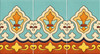 Turquoise fleur de lis mexican talavera border three tile set