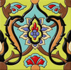 Talavera floral vine relief mexican decorative tile pattern