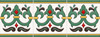 Mexican relief scroll border talavera tile three-piece border set