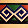 Mexican greek key relief border talavera tile