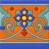 Mexican talavera floral scroll relief border tile