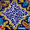 Blue talavera foliage medallion mexican tile