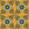painted Mexican tiles green white