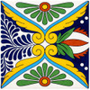 Talavera tile cross scroll botanical decorative border