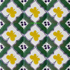 hand decorated Mexican tiles yellow green