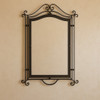 French style wrought iron mirror with a scroll frame hanged on the wall