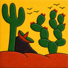 Cactus desert folk talavera tile