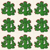 Talavera prickly pear cactus tile nine tile set with solid colors and clear grout lines