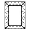 Rectangular iron mirror frame with a scrollwork design