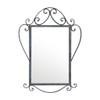 Iron wall mirror with a decorative scroll frame