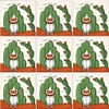 Folk cactus figure talavera tile nine tile set showing cactus figure with solid colors