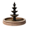 Cantera stone courtyard fountain in colonial design with four tiers