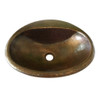 Oval hand-hammered copper bathroom sink with sculpted bowl curvature