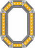 Octagonal tin mirror with yellow talavera longhorn tiles