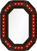 Octagonal tin mirror red longhorn talavera tiles dark brown
