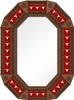 Octagonal tin mirror red longhorn talavera tiles light brown