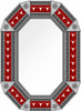 Octagonal tin mirror red longhorn talavera tiles