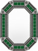 Octagonal tin mirror with green talavera tile accents