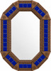Decorating octagonal cobalt talavera tin mirror frame design light brown