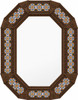 Tin talavera octagonal decorative hacienda mirror frame light brown