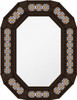 Tin talavera octagonal decorative hacienda mirror frame dark brown