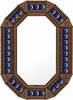Octagonal decorative tin mirror with moon talavera tile frame light brown