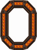 Octagonal decorative dark brown tin mirror orange talavera lizard tiles