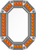Octagonal decorative tin mirror orange talavera lizard tiles