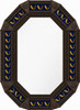 Octagonal decorative lizard talavera tin mirror frame accent dark brown