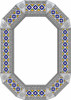 Decorative octagonal talavera tile tin mirror floral accents