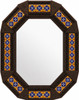 Decorating octagonal talavera tile tin mirror frame design dark brown