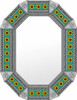 Octagonal decorative tin mirror with sunflower talavera tiles