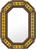 Decorating octagonal tin mirror with cactus talavera tiles light brown