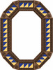 Octagonal decorative tin mirror blue yellow talavera tiles light brown