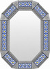 Decorative octagonal hacienda mirror with blue talavera accents