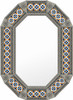 Decorative octagonal hacienda talavera tile tin mirror frame