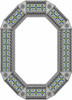 Octagonal decorative tin mirror with blue talavera tile accents