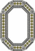 Octagonal decorative tin mirror frame with talavera tile pattern