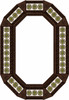 Octagonal decorative tin mirror frame with talavera tile pattern dark brown