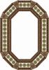 Octagonal decorative tin mirror frame with talavera tile pattern light brown