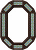 Octagonal decorative dark brown tin mirror with mexican talavera tile accents