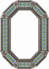Octagonal decorative tin mirror with mexican talavera tile accents