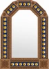 Marron tin mirror sun moon talavera tiles