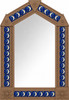 Handcrafted arch tin mirror talavera moon tiles light brown
