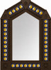 Handcrafted arch talavera sun moon dark brown tin wall mirror